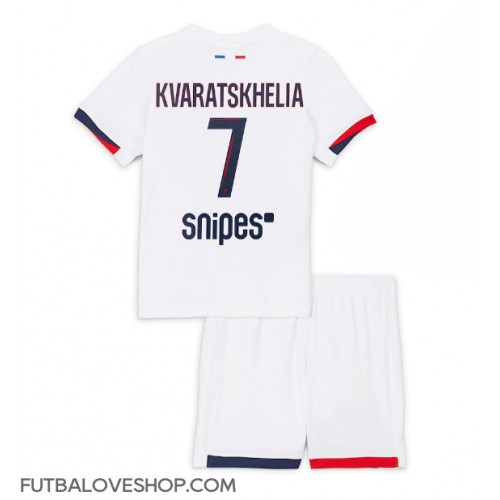 Dres Paris Saint-Germain Khvicha Kvaratskhelia #7 Preč pre deti 2025-26 Krátky Rukáv (+ trenírky)